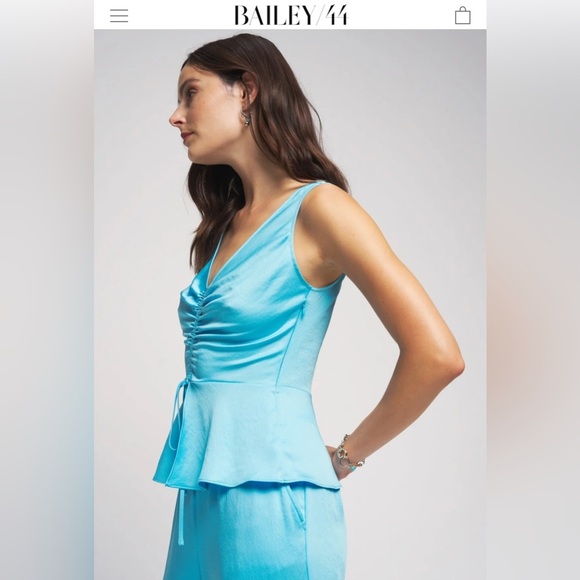 Revolve Thurid Shirred Peplum Hem Top in Aqua from Bailey 44 🦋 - Picture 2 of 8